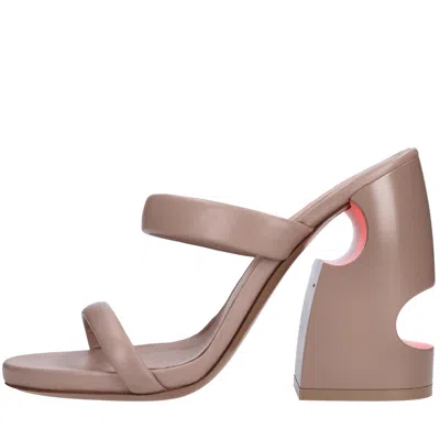 Off-white Off White Sandals Brown In Marrone Scuri