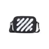 Off-white Black And White Diag Spray Polyamide Camera Bag In Black