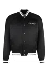 Off-white Black Polyester Bomber Jacket With Contrast Detailing In Black