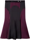 Off-white Pleated Satin Midi Skirt In Black
