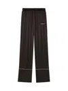 Off-white Satin Pyjama Pants In Black