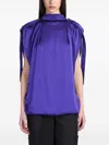 Off-white Logo-embroidered Blouse In Blue