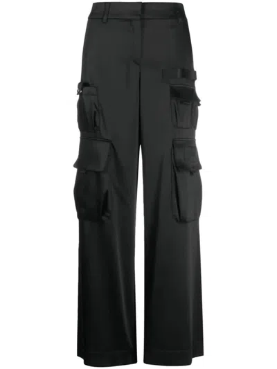 Off-white Satin Toybox Cargo Trousers Clothing In Black