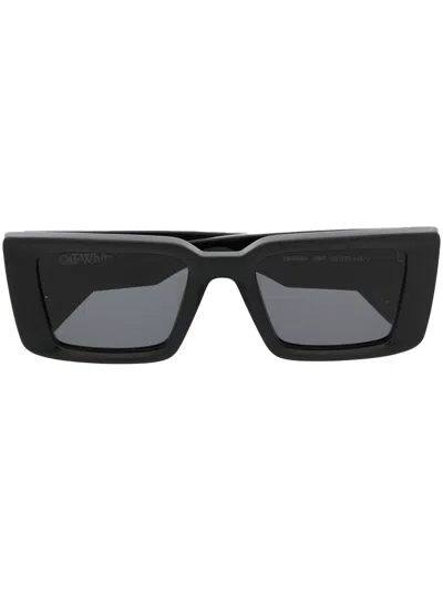 Off-white Savannah Rectangle-frame Sunglasses In Black Dark Grey