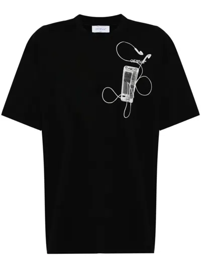 Off-white Scan-print Cotton T-shirt In Black  