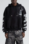 OFF-WHITE SCAN ARROW COTTON GRAPHIC HOODIE