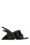 Off-white Jug Wedge-heel Leather Sandals In Blackblack