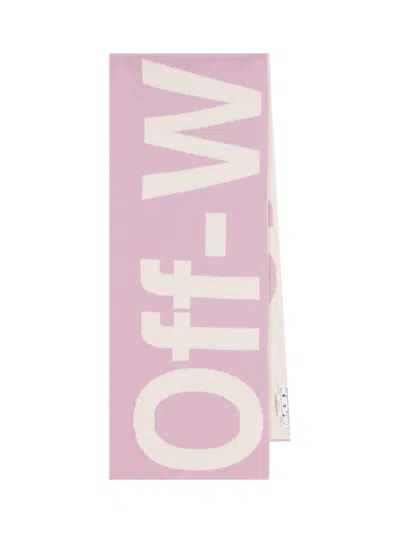 Off-white Logo-print Scarf In Pink