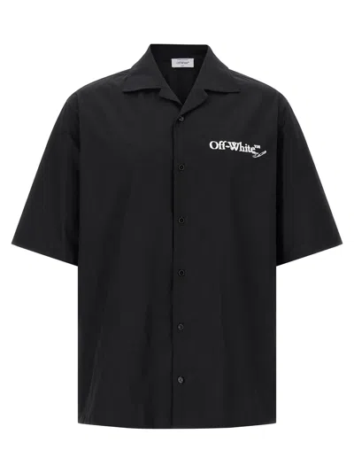 Off-white Graphic Back Design Short Sleeve Shirt In Black