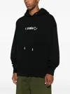 Off-white Back And Front Logo-embroidered Hoodie Clothing In Black