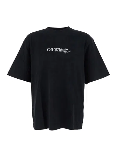 OFF-WHITE SCRIBBLE ARROW BLACK CREWNECK T-SHIRT WITH LOGO LETTERING ON THE FRONT AND MAXI ARROWS ON THE REAR I