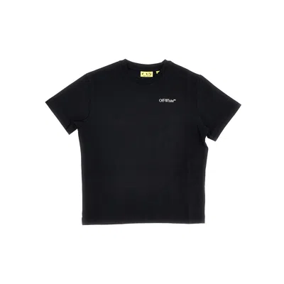 Off-white Scribble Diag Print T-shirt Kids In Black