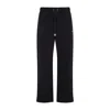 Off-white Wide-leg Cotton Joggers With Cuffed Hem In Black