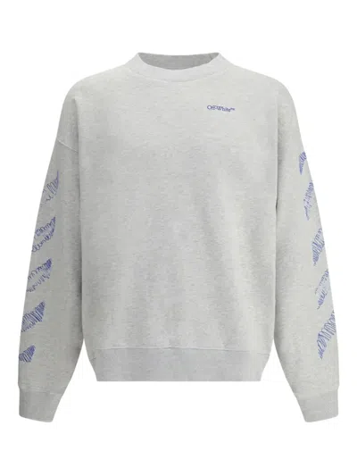 Off-white Scribble Diag Skate Crewneck In Neutral