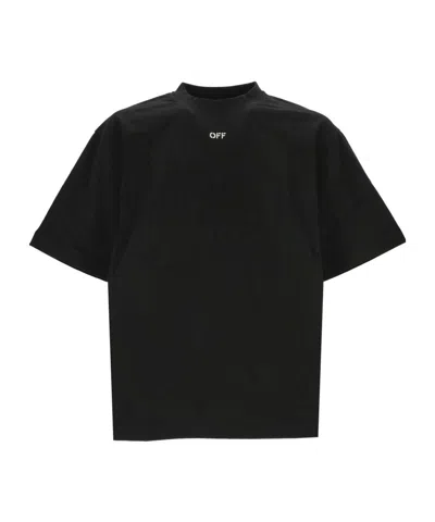 OFF-WHITE OFF-WHITE LOGO EMBROIDERED CREWNECK T-SHIRT