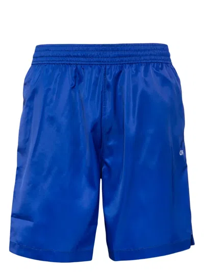 Off-white Scribble Diags-print Elasticated Swim Shorts In Blue