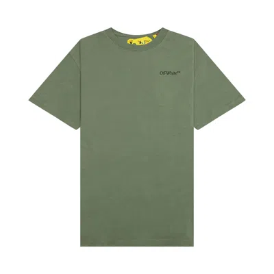Pre-owned Off-white Scribble Short-sleeve Tee 'olive/black' | Green | Men's Size L