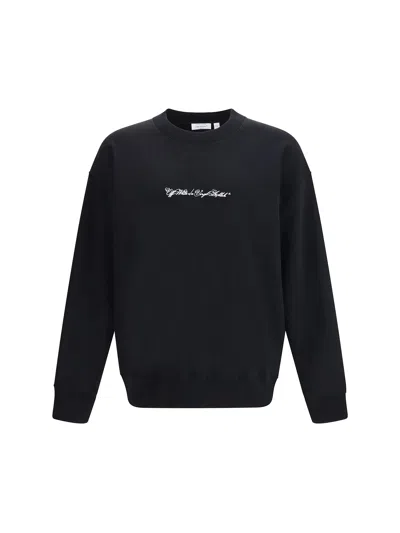 Off-white Script Arrow Crewneck Sweatshirt In Black