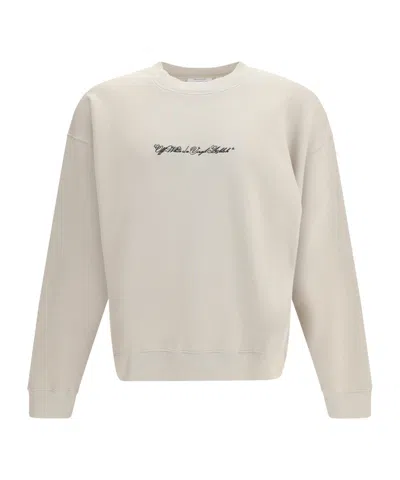 Off-white Script Arrow Crewneck Sweatshirt In Neutral