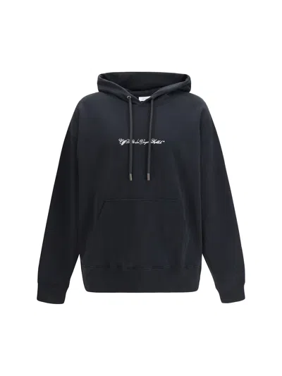 Off-white Script Arrow Diagonal Skate Hoodie In Black