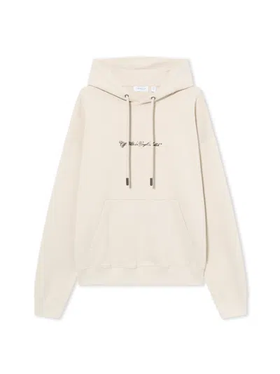 Off-white Script Arrow Diagonal Skate Hoodie In Neutral
