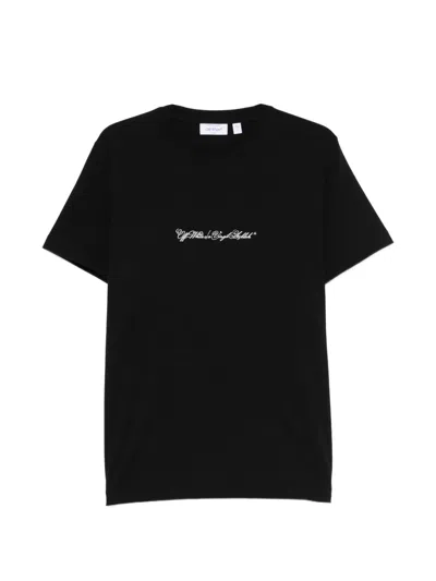 OFF-WHITE SCRIPT ARROW EMBROIDERED T-SHIRT