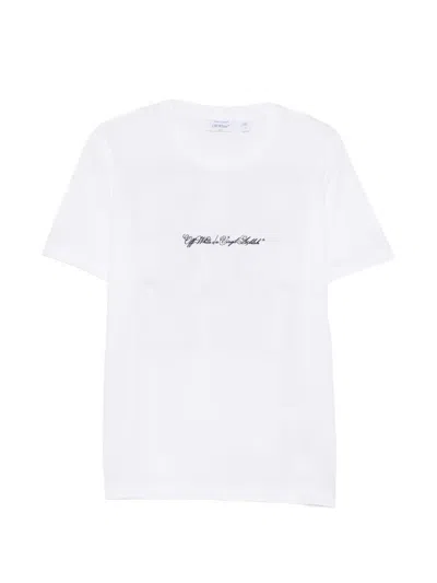 OFF-WHITE `SCRIPT ARROW` SHORT SLEEVE SLIM T-SHIRT