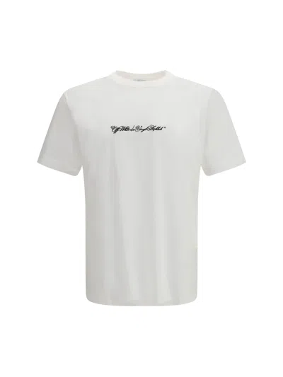 Off-white Script Arrow T-shirt In Burgundy