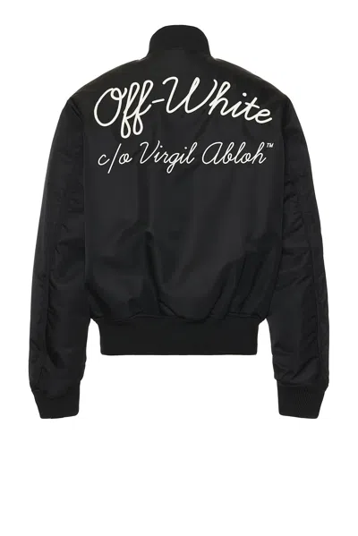 OFF-WHITE SCRIPT BOMBER JACKET