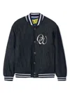 Off-white Script Bomber Jacket In Blue