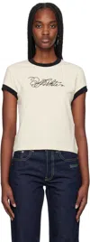Off-white Script Fitted T-shirt In White Asparagus