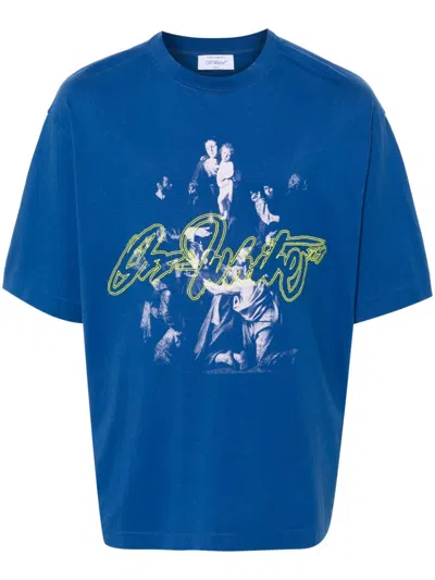 Off-white Script Mary T-shirt In True Blue - Mu