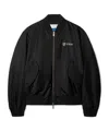 Off-white Script Nyl Bomber Jacket In Black