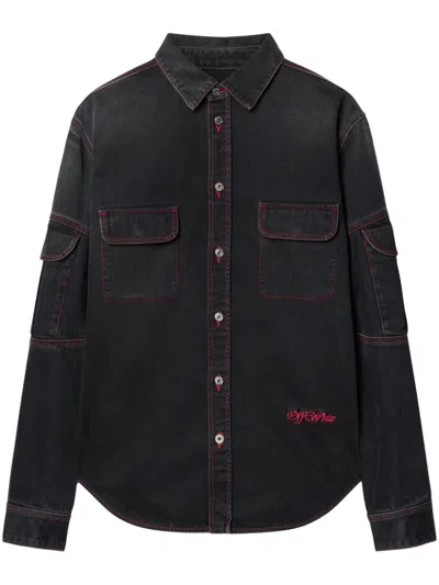 Off-white Script Samurai Shirt In Vintage Bl