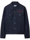 Off-white Men's Denim Shirt Jacket With Button Closure In Blue