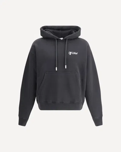 Off-white Script Skate Hoodie In Black