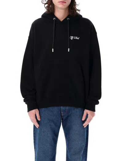 Off-white Script Skate Hoodie In Black