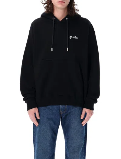 Off-white Script Skate Hoodie In Black