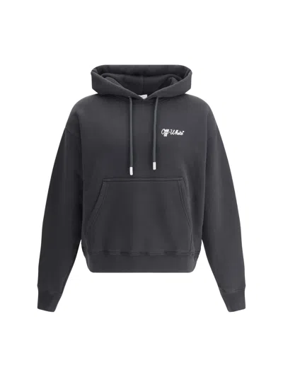 Off-white Script Skate Hoodie In Black