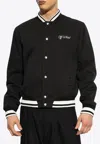 Off-white College Satin Souvenir Bomber Jacket