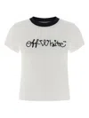 Off-white Short Sleeve Logo T-shirt With Contrast Collar In White