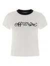 Off-white Short Sleeve Logo T-shirt With Contrast Collar In White