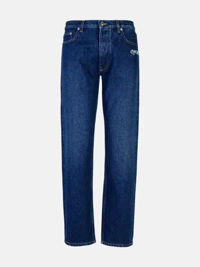 Off-white 'script Tapered' Blue Cotton Jeans