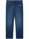 Off-white Off White Men Script Taperered Jeans In 蓝色