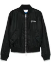 Off-white Script Varsity Jacket In Black