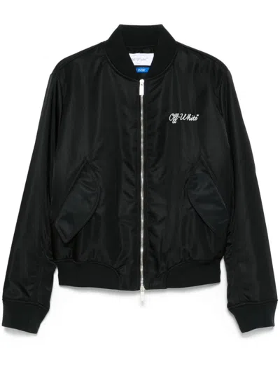 Off-white Script Varsity Jacket In Black | ModeSens