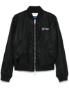 Off-white Script Varsity Jacket In Black
