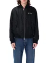 Off-white Script Varsity Jacket In Black