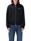 Off-white Script Varsity Jacket In Black