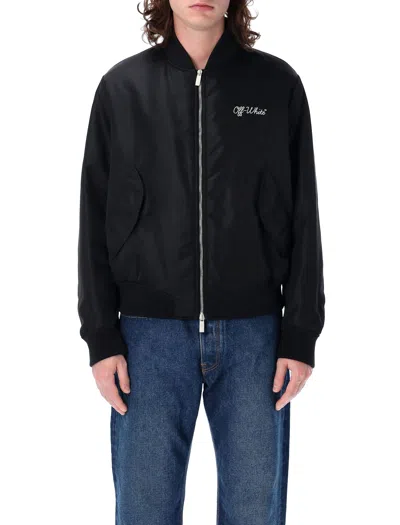 Off-white Arrow Nylon Bomber Jacket In Black